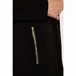 Apricot Black Zip Detail Crepe Long Cover Up Jacket -Apricot Shop unnamed file 1882