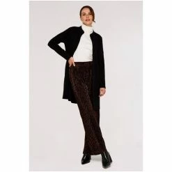 Apricot Black Zip Detail Crepe Long Cover Up Jacket -Apricot Shop unnamed file 1883