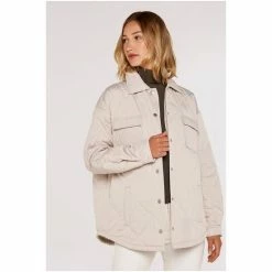 Apricot Cream Collared Quilted Jacket -Apricot Shop unnamed file 1889