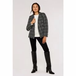 Apricot Black & White Monochrome Tweed Blazer -Apricot Shop unnamed file 1908