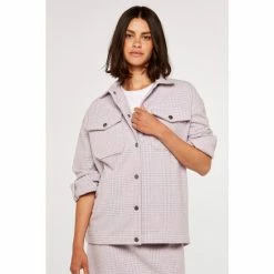 Apricot Purple Check Wool Shacket -Apricot Shop unnamed file 1946