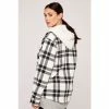 Apricot Black Check Zip Through Shacket