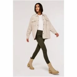 Apricot Green Herringbone Twill Shacket -Apricot Shop unnamed file 1960