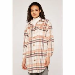 Apricot Pink Pastel Check Longline Shacket -Apricot Shop unnamed file 1973