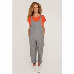 Apricot Grey Pinstripe Tie Shoulder Jumpsuit -Apricot Shop unnamed file 2009
