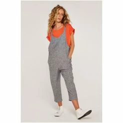 Apricot Grey Pinstripe Tie Shoulder Jumpsuit -Apricot Shop unnamed file 2010