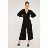 Apricot Black Classic Tie Front V Neck Jumpsuit