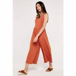 Apricot Orange Strappy Culotte Jumpsuit