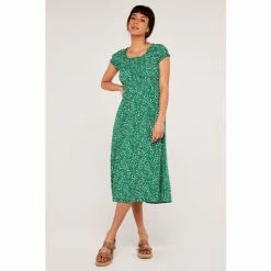 Apricot Green Brush Dot Milkmaid Midi Dress -Apricot Shop unnamed file 204