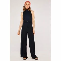 Apricot Blue Waffle Halter Neck Belt Jumpsuit -Apricot Shop unnamed file 2050