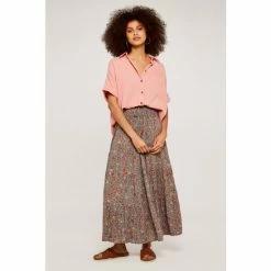 Apricot Grey Multi Tiered Skirt