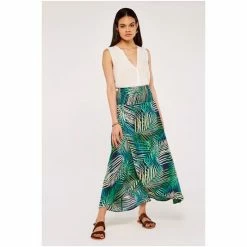 Apricot Blue & Green Tropical Print Smock Wrap Skirt -Apricot Shop unnamed file 2073