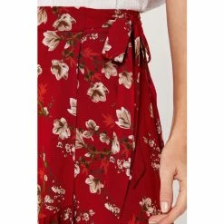 Apricot Red Blossom Bunch Ruffle Wrap Skirt -Apricot Shop unnamed file 2076