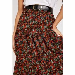 Apricot Red & Black Pansy Ditsy Tiered Skirt -Apricot Shop unnamed file 2091