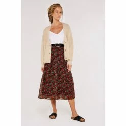 Apricot Red & Black Pansy Ditsy Tiered Skirt -Apricot Shop unnamed file 2093