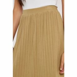 Apricot Camel Pleated Knitted Skirt -Apricot Shop unnamed file 2099