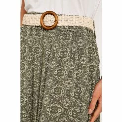 Apricot Green Mosaic Print Crinkle Belted Skirt -Apricot Shop unnamed file 2110