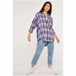 Apricot Blue Oversized Check Shirt -Apricot Shop unnamed file 2121