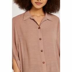 Apricot Pink 3/4 Sleeve Slub Shimmer Shirt -Apricot Shop unnamed file 2136