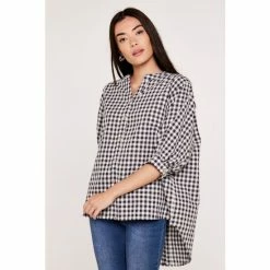 Apricot Black Classy Gingham Oversized Shirt -Apricot Shop unnamed file 2142
