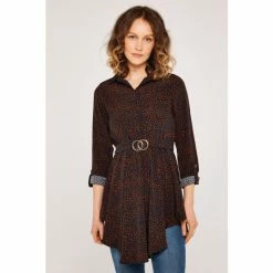 Apricot Blue Printed Circle Hanky Hem Dress Shirt -Apricot Shop unnamed file 2146