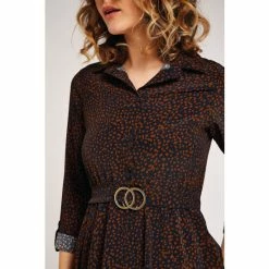 Apricot Blue Printed Circle Hanky Hem Dress Shirt -Apricot Shop unnamed file 2147
