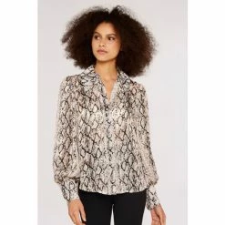 Apricot Neutral Snake Stripe Dot Shirt