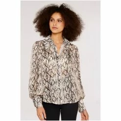 Apricot Neutral Snake Stripe Dot Shirt -Apricot Shop unnamed file 2159