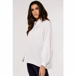 Apricot White Oversized Batwing Airflow Shirt