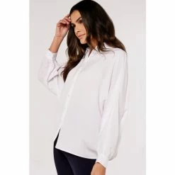 Apricot White Oversized Batwing Airflow Shirt -Apricot Shop unnamed file 2169