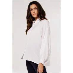 Apricot White Oversized Batwing Airflow Shirt -Apricot Shop unnamed file 2170