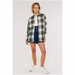 Apricot Green Plaid Oversized Shirt -Apricot Shop unnamed file 2175