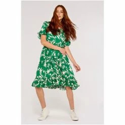 Apricot Green Lily Garden Silhouette Dress -Apricot Shop unnamed file 218