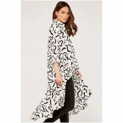 Apricot White Abstract Print Extreme Hem Shirt -Apricot Shop unnamed file 2186