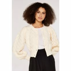 Apricot Cream Bubble Crop Cardigan -Apricot Shop unnamed file 2190