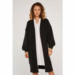 Apricot Grey Cable Knit Puff Sleeve Coatigan -Apricot Shop unnamed file 2196