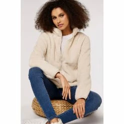 Apricot Cream Fleece Zip Through Cardigan -Apricot Shop unnamed file 2206