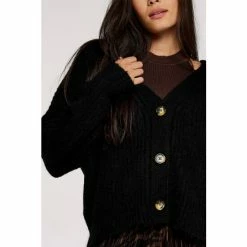 Apricot Black Rib Knit Boyfriend Cardigan -Apricot Shop unnamed file 2218
