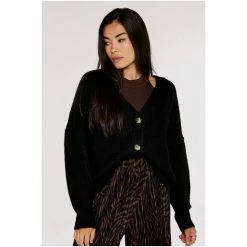 Apricot Black Rib Knit Boyfriend Cardigan -Apricot Shop unnamed file 2219