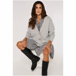 Apricot Black Rib Knit Boyfriend Cardigan -Apricot Shop unnamed file 2221