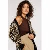 Apricot Black Brown & Cream Zebra Mirage Oversize Cardigan