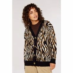 Apricot Black Brown & Cream Zebra Mirage Oversize Cardigan -Apricot Shop unnamed file 2231