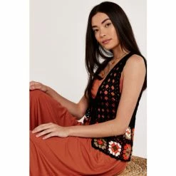 Apricot Black Crochet Waistcoat Cardigan -Apricot Shop unnamed file 2241