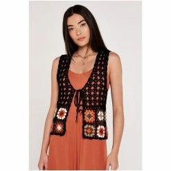 Apricot Black Crochet Waistcoat Cardigan -Apricot Shop unnamed file 2242