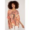 Apricot Orange Psychedelic Tassel Edge Top