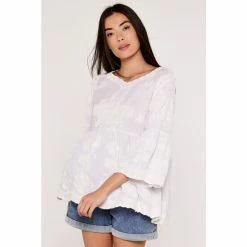 Apricot White Embroidered Cotton Blend Top -Apricot Shop unnamed file 2260