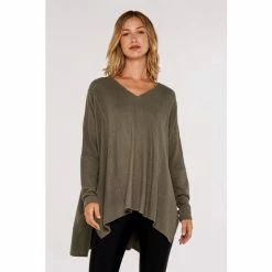 Apricot Khaki Green Waffle V-Neck Oversized Top -Apricot Shop unnamed file 2286