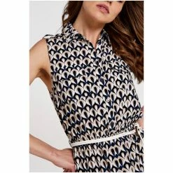 Apricot Blue Geo Print Midi Shirt Dress -Apricot Shop unnamed file 229