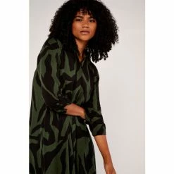 Apricot Khaki Green Zebra Oversized High Low Dress -Apricot Shop unnamed file 23