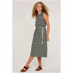 Apricot Blue Geo Print Midi Shirt Dress -Apricot Shop unnamed file 230